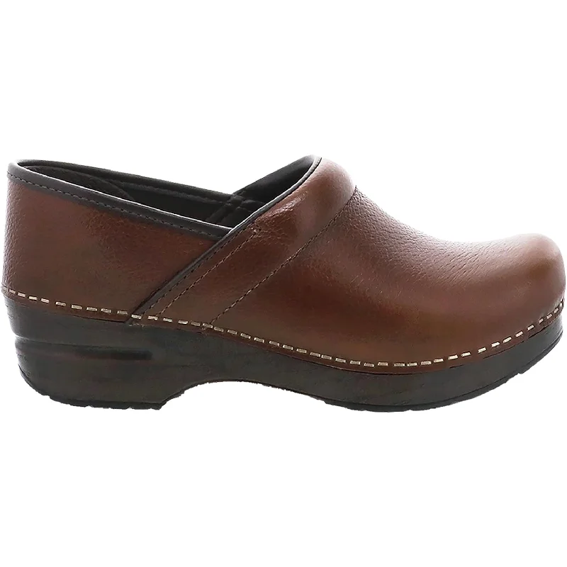 Women's Dansko Professional Clog Tan Tumbled Pull Up Leather