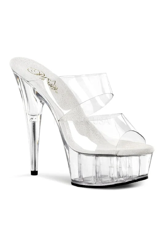 DELIGHT-602 Platform Slide  | Clear Vinyl