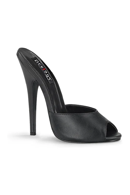 DOMINA-101 Slide | Black Faux Leather