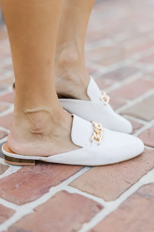 Keep Holding On Cream Chain Mules