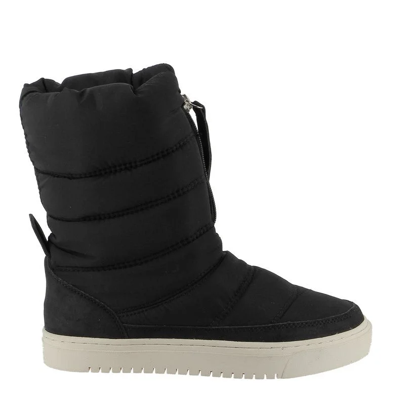 Los Cabos Celena Black Ankle Puffer Boot