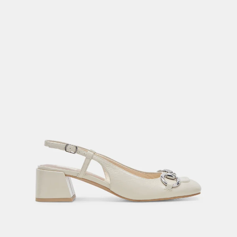 MELLI HEELS IVORY CRINKLE PATENT