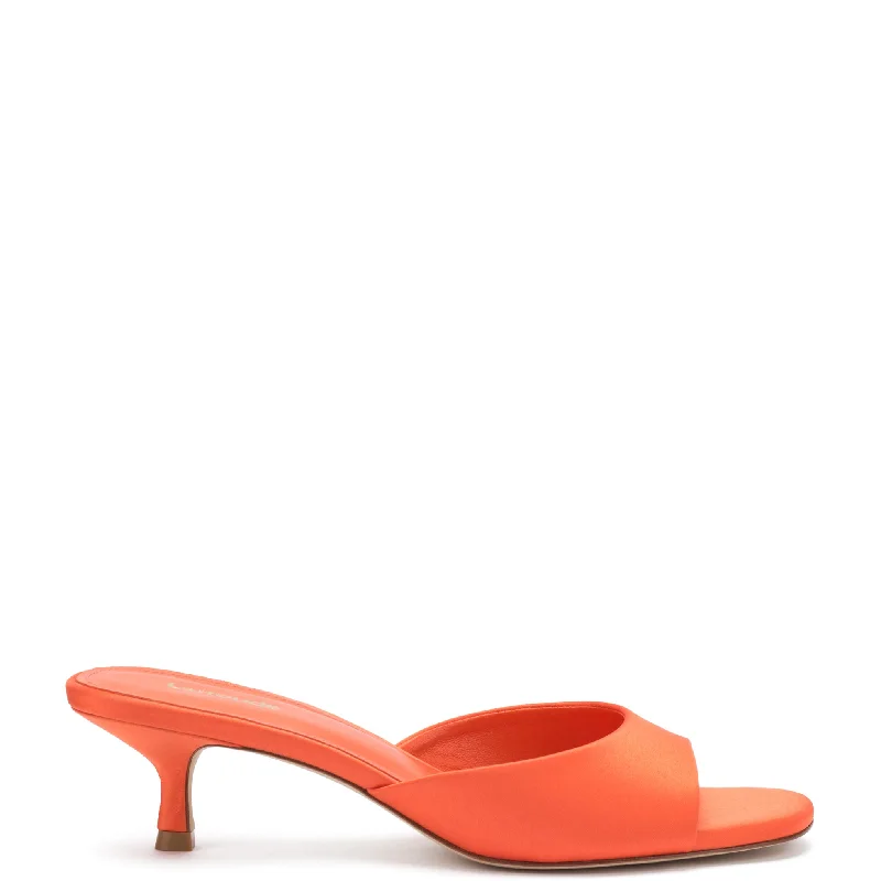 Rita Mule In Orange Satin