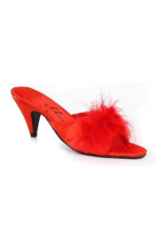 PHOEBE Marabou  | Red Genuine Satin