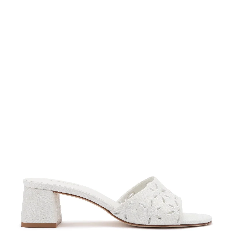 Brigitte Mule In White Linen