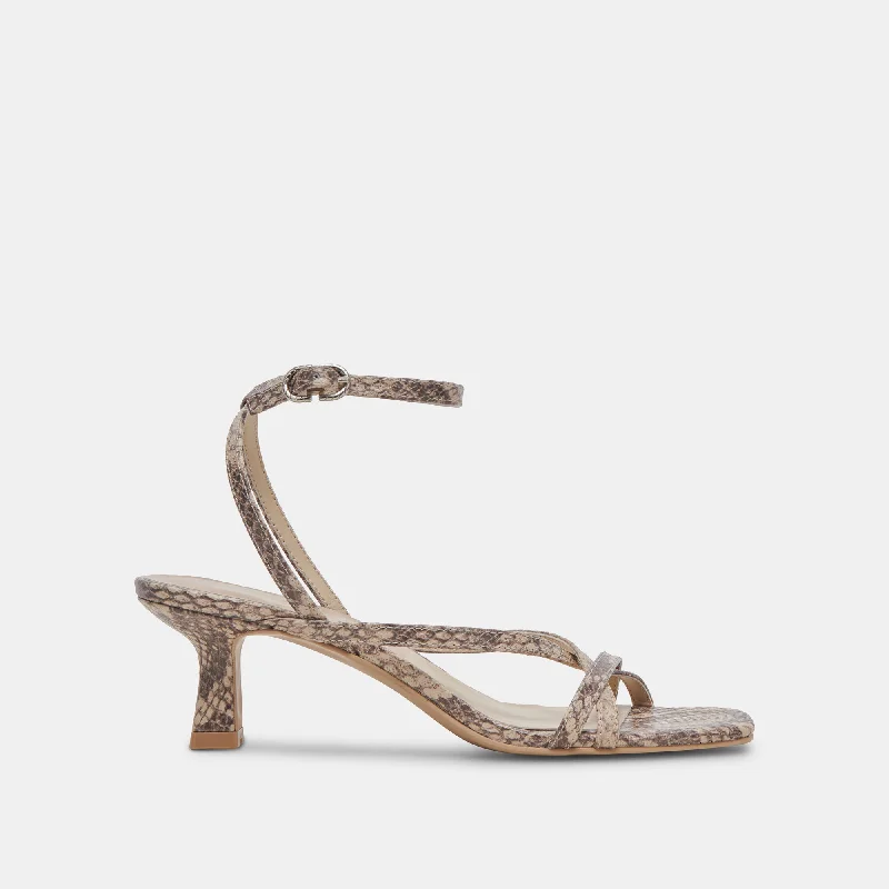 ZAMAL HEELS SAND SNAKE EMBOSSED