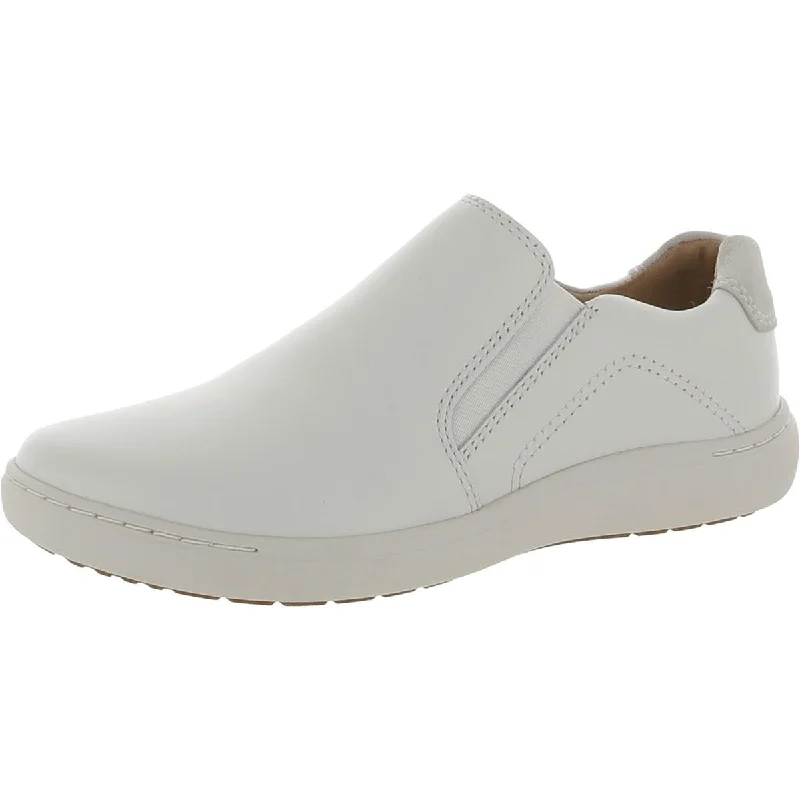 Clarks Womens Nalle Stride Leather Lifestyle Slip-On Sneakers