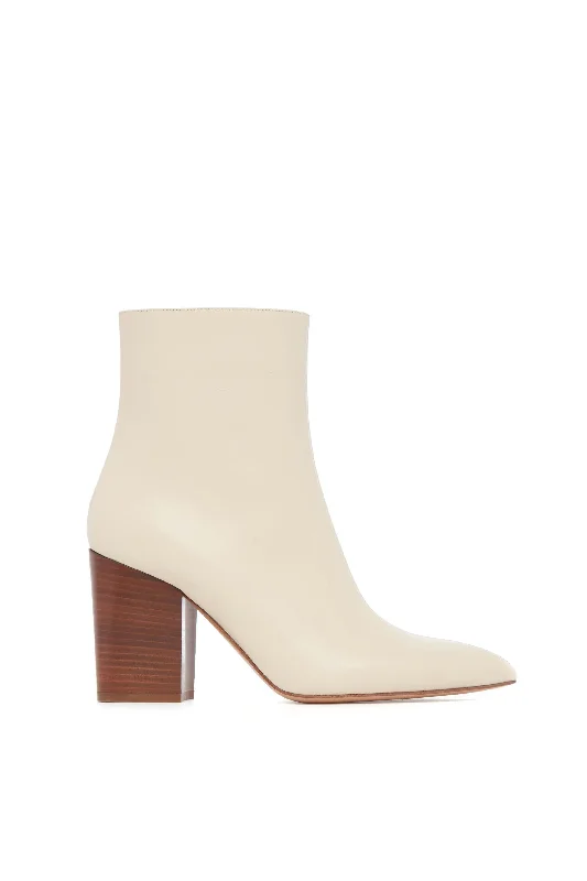 Rio Ankle Boot in Cream Leather