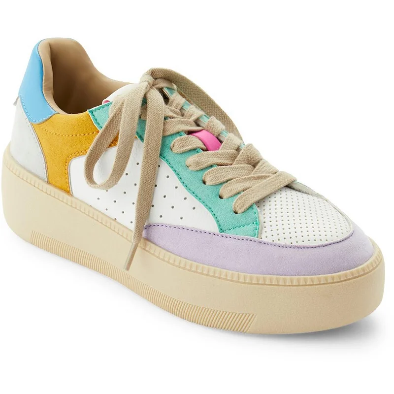 Steve Madden Womens Lynnox Faux Leather Colorblock Casual And Fashion Sneakers