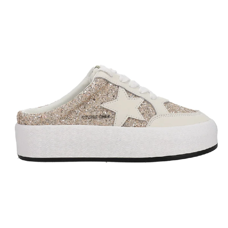 Val Glitter Platform Mule Sneakers