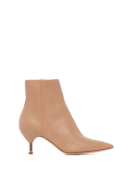 Valeria Ankle Boot in Dark Camel Leather