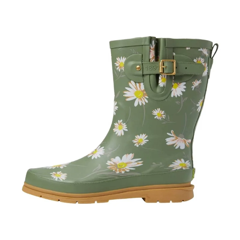 Western Chief Women's Dainty Daisy Mid Rain Boot - Green