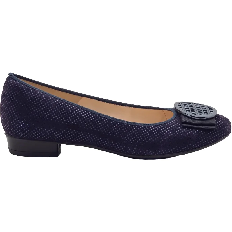 Women's Ara Bambi Dark Blue Puntikid Suede