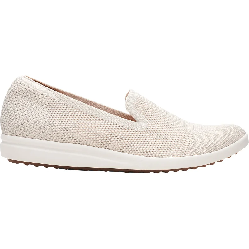 Women's Clarks Tamzen Slip White Knit Fabric