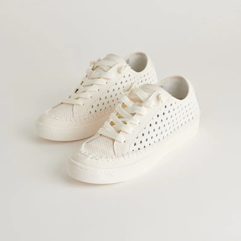 ZOLEN SNEAKERS WHITE PERFORATED LEATHER